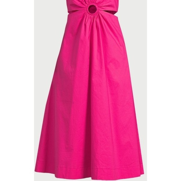 Scoop Womens Cut Out Midi Dress w Puff Sleeve Beetroot Purple Pink Size XS (0-2) - Picture 7 of 7